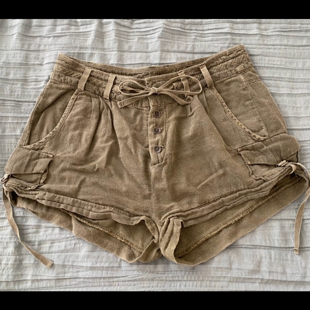 Free People Olive Green Cargo Short